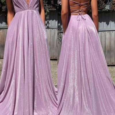 Lilac backless popular prom dress ,fashion wedding party dress - Thumbnail 2