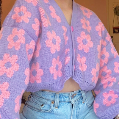 PINK FLOWERS CARDIGAN