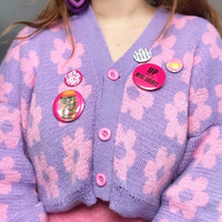 PINK FLOWERS CARDIGAN - Thumbnail 1