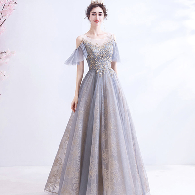 Cute tulle long a line prom dress evening dress - Thumbnail 4