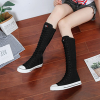 Harajuku Lace Up Knee High Canvas Shoes - Thumbnail 3