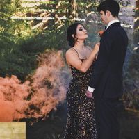 Sparkly Mermaid Scoop Neck Cross Back Black Long Prom Evening Dresses - Thumbnail 2