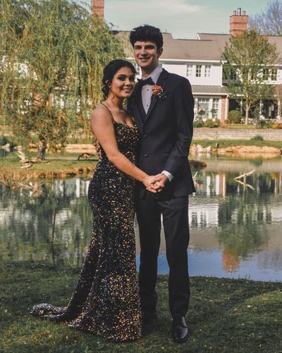 Sparkly Mermaid Scoop Neck Cross Back Black Long Prom Evening Dresses