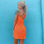 Tight One Shoulder Orange Short Homecoming Dress-1