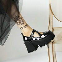 Love Heart Strappy Mary Jane Platform Shoes - Thumbnail 1
