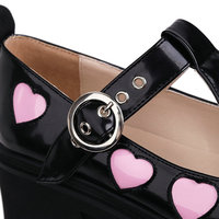 Love Heart Strappy Mary Jane Platform Shoes - Thumbnail 7