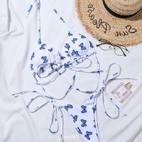 Butterfly Print Sexy Bikini Swimsuit - Thumbnail 3