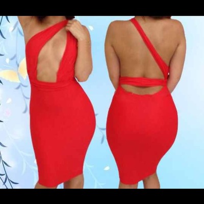 Sexy red double split dress 