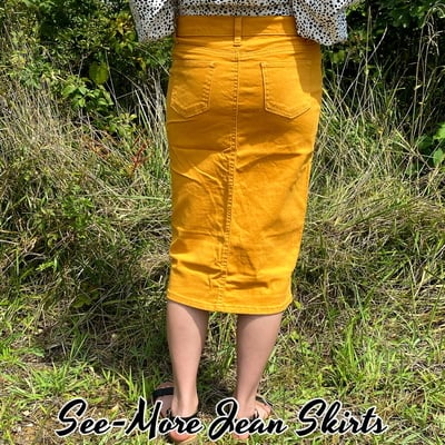 CHILDRENS MUSTARD DENIM SKIRT