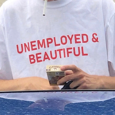 Free shipping-"unemployed & beautiful" tee  - Thumbnail 3