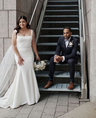 Gorgeous Mermaid Square Neck Satin Plus Size Wedding Dresses