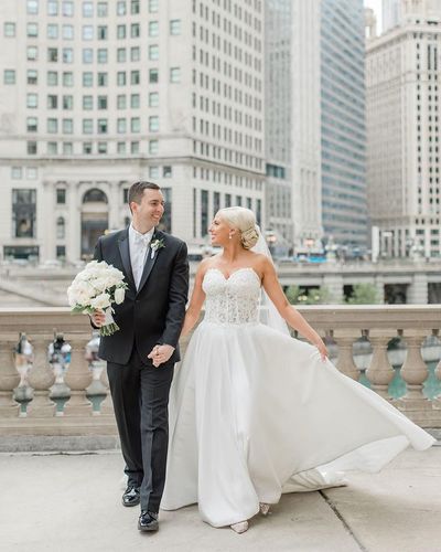 Stunning A-Line Sweetheart White Satin Wedding Dresses with Lace Appliques