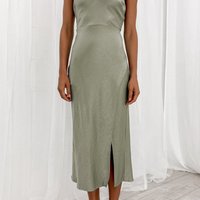 Solid Color Backless Sexy Sling Sleeveless Dress - Thumbnail 4