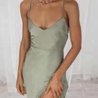Solid Color Backless Sexy Sling Sleeveless Dress - Thumbnail 2
