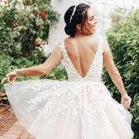 SP1626,Chic A-line Tulle Applique Short Prom Dress V-back Homecoming Party Dress - Thumbnail 2