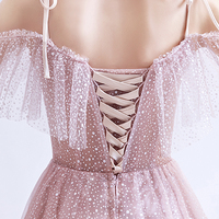 Pink tulle short A line prom dress homecoming dress - Thumbnail 7