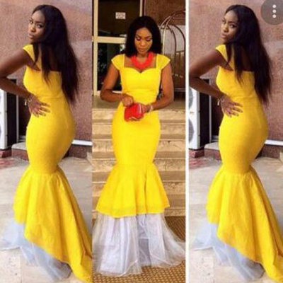 Mustard yellow prom dresses mermaid - Thumbnail 3
