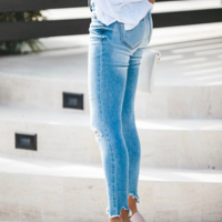 Elasticity Hole Hip Lift Denim Trousers - Thumbnail 2