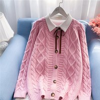 Pastel Color Cozy Knitted Cardigan - Thumbnail 2