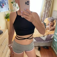 Cute Sexy Black Lace Up Bandage Crop Top Sleeveless Shirt Tank Camisole Aesthetic Casual Summer E-Girl Kawaii Korean Japanese Haraju - Thumbnail 6