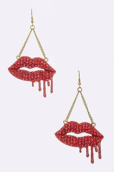 Dripped Lips Earrings
