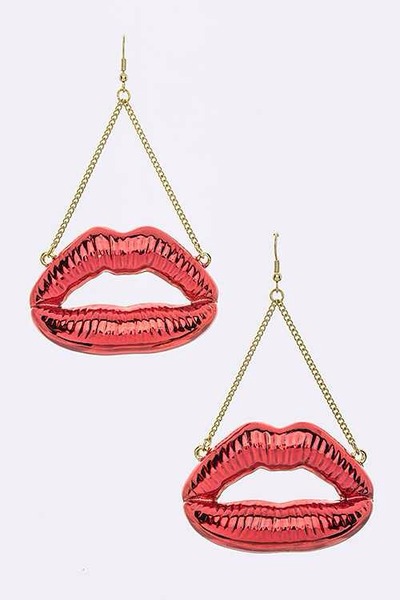 Metallic Lip Earrings