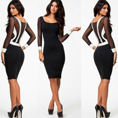 Black and white sheer dress