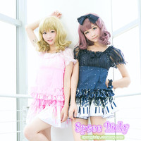 {free ship}Stars and Piano Keys Short Sleeve Top Only SP130206 - Thumbnail 2