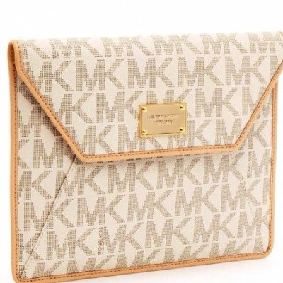  michael kors jet set logo ipad envelope case - vanilla - great mk bag accessory  watch