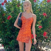 Cute Sexy Patchwork Lace Edge Stripe V Neck Mini Dress 90s Vintage Retro Aesthetic Casual Summer E-Girl Kawaii Korean Japanese Haraju - Thumbnail 1