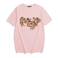 Cute 90s Angel Art Cartoon Print Short Sleeve T-shirt Vintage Punk Aesthetic Casual Summer E-Girl Kawaii Korean Japanese Haraju - Thumbnail 2