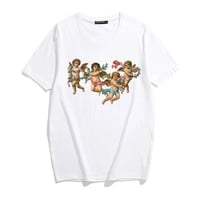 Cute 90s Angel Art Cartoon Print Short Sleeve T-shirt Vintage Punk Aesthetic Casual Summer E-Girl Kawaii Korean Japanese Haraju - Thumbnail 3