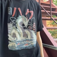 Cute Black Dragon Anime Cartoon Print Oversize Loose Short Sleeve T-shirt Aesthetic Casual Summer E-Girl Kawaii Korean Japanese Harajuku Street - Thumbnail 4