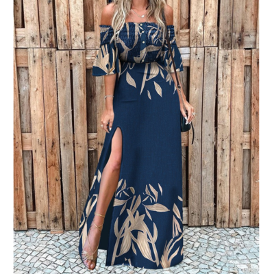 One-shoulder open back sexy bag hip dress