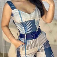 Women'S Printed Sling Skinny Sleeveless Jumpsuit - Thumbnail 2