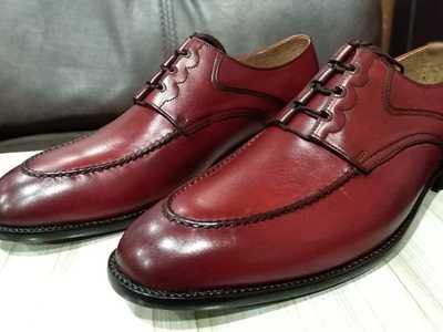 Luxury Hand Craft Burgundy Split Lace Up Wedding Shoes