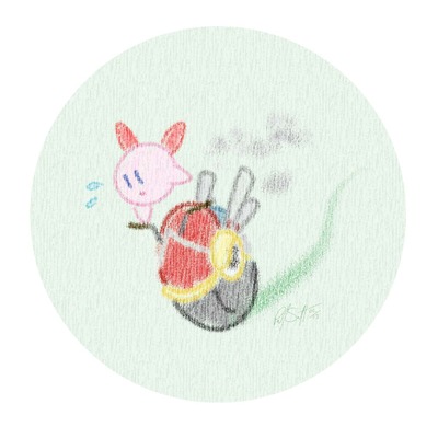 6" x 4" print - crayon kirby