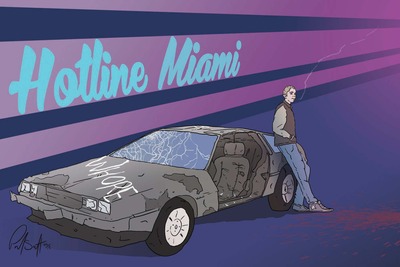 6" x 4" Print - Jacket & Car (Hotline Miami)