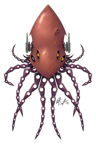 6" x 4" Print - Robot Squid