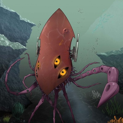 6" x 4" print - robot squid under water