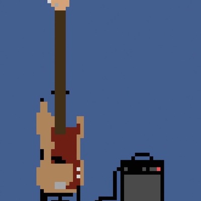 6" x 4" print - pixel guitar