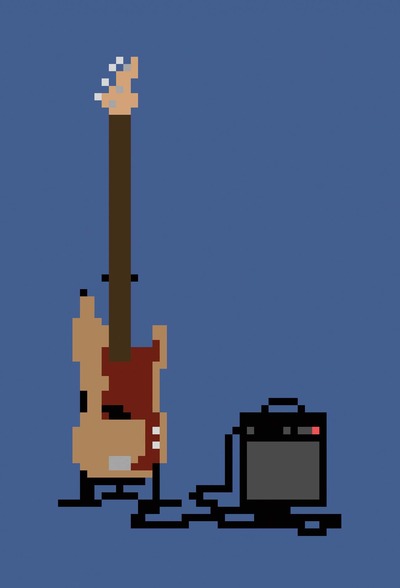 6" x 4" Print - Pixel Guitar