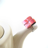Red Repurposed Junk Mail - Adjustable Ring - Thumbnail 4