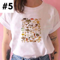 Cute Frog Mushroom Plant Cartoon Print Loose Oversize Short Sleeve T-shirt Punk Aesthetic Casual Summer E-Girl Kawaii Korean Japanese Harajuku - Thumbnail 5