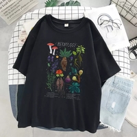 Cute Herbology Plant Mushroom Cartoon Print Loose Oversize Short Sleeve T-shirt Punk Aesthetic Casual Summer E-Girl Kawaii Korean Japanese Harajuku - Thumbnail 3
