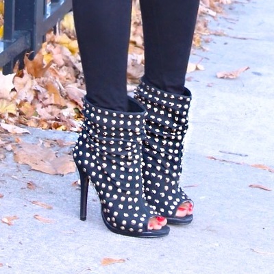  gold studded booties