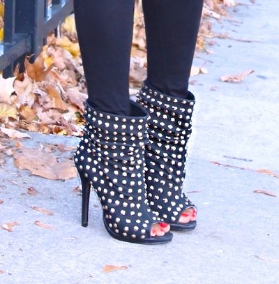  Gold Studded Booties