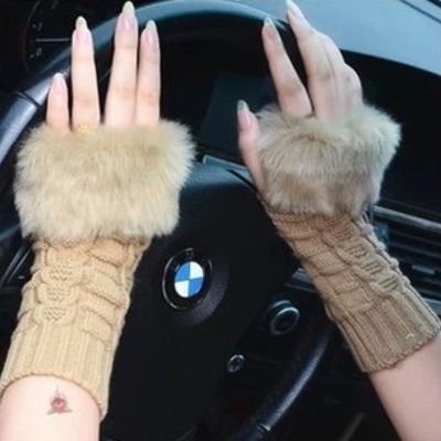 Free shipping winter hands warmer with faux fur