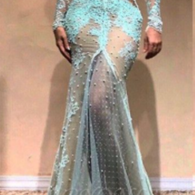 Gorgeous long sleeve mermaid evening dress | lace formal dress,903