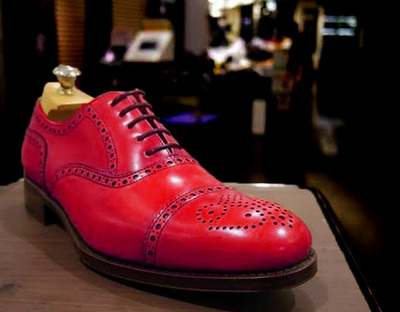 Christmas Offer Sale Red Cherry Cap Toe Leather Brogue Lace Up Shoes
